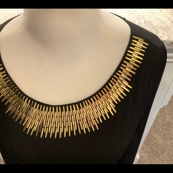 Calvin Klein gold detail cocktail dress - Picture 2 of 4